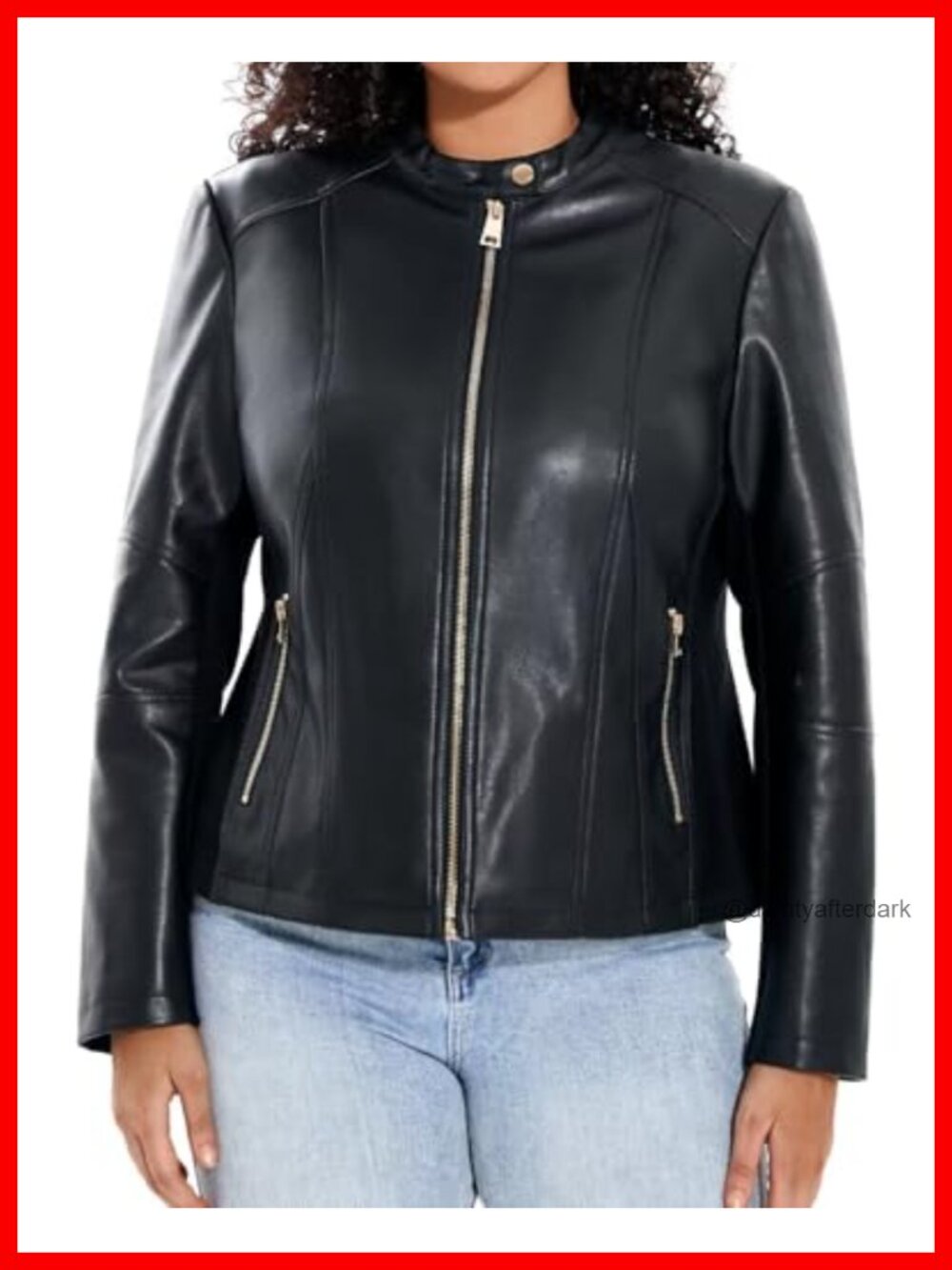 Plus Size Faux Leather Moto Jacket Oversized Motorcycle Coat